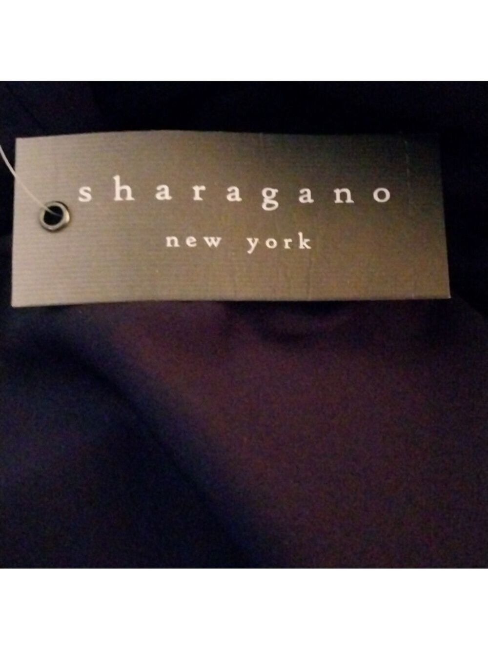 Sharagano Square Neck Flounce Deep Navy  Blue Midi Dress NWT Size 4 - Picture 13 of 13